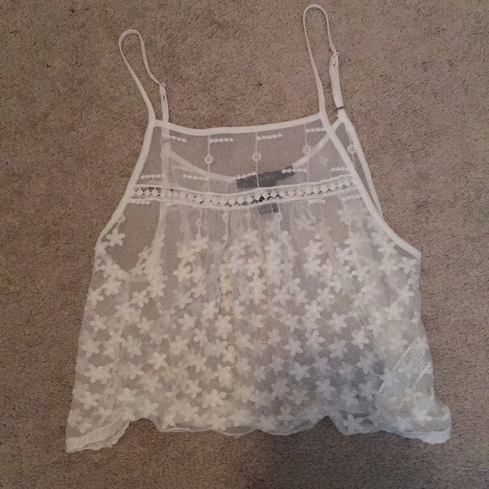 White lace tank top